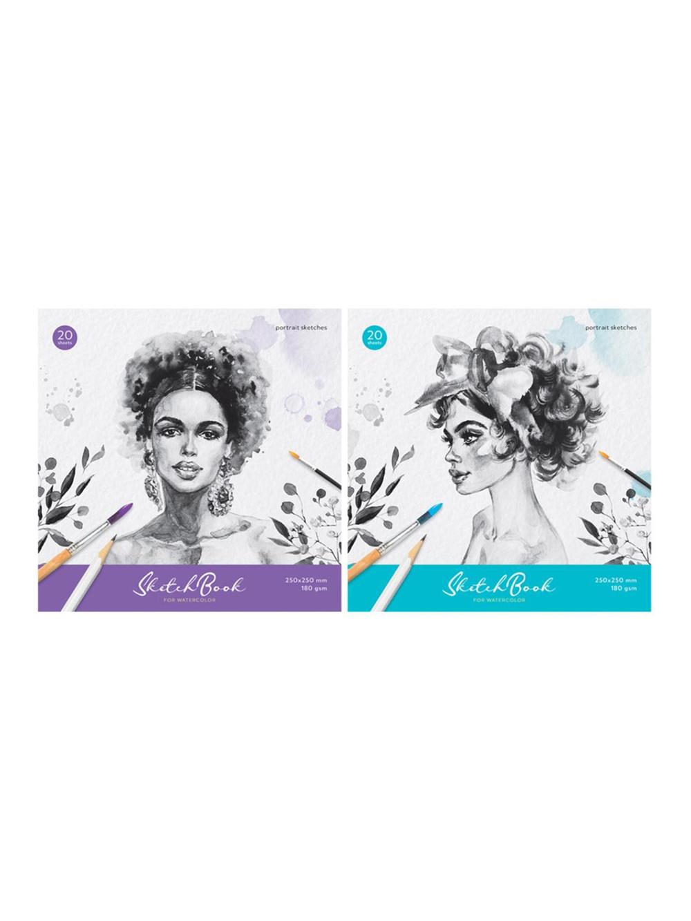 Akvarel uchun sketchbuk 20v., 250*250 ArtSpace "Portrait", skleykada, 180g/m2 (1/20) Сак20сг_38353 1