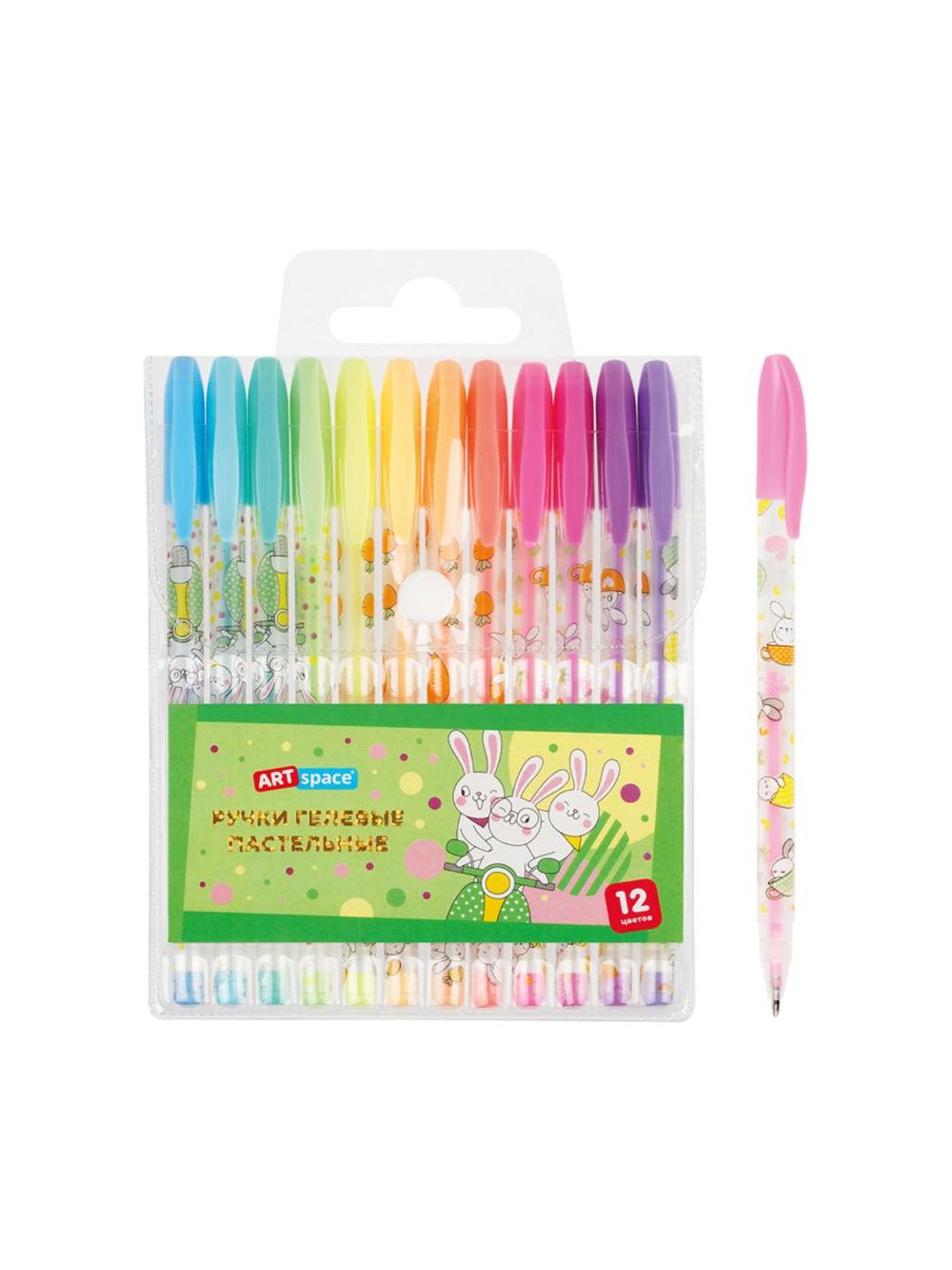 Gelli ruchkalar to'plami ArtSpace "Bunny" 12dona, 12rang, 1,0mm, pastel, PVX chexol (1/144) GP12_96934 1