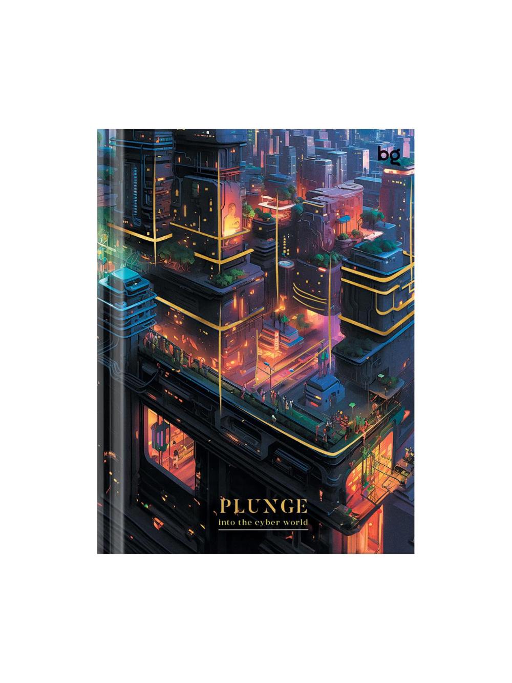 Бизнес-блокнот А6, 80л., BG "Cyber world", матовая ламинация, тиснение фольгой (1/40) ББ6т80_лм_тф 62662 1