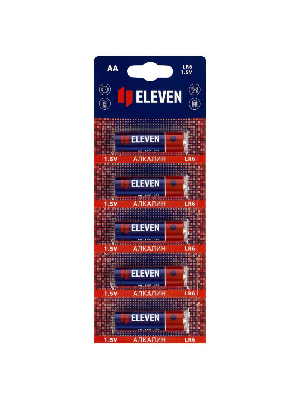 Eleven AA (LR6) batareykasi, alkalinli, BC5 uziladigan to'plam (60/600) 358392. Minimal buyurtma 1 qadoq. Qadoqda 60 dona. Narx 1 qadoq uchun ko'rsatilgan. 1