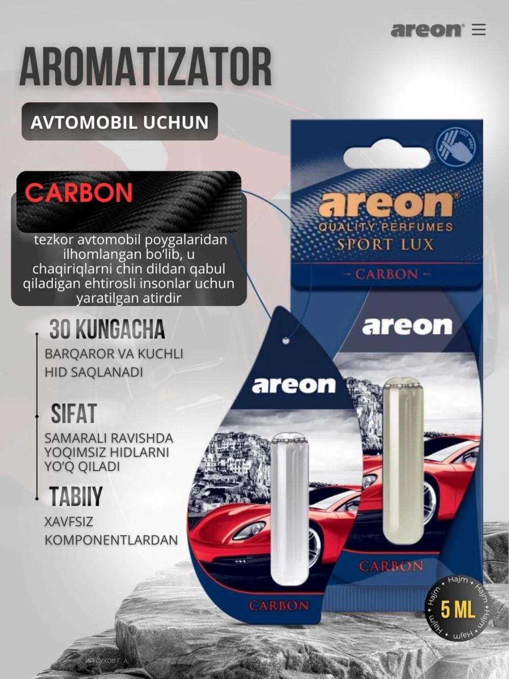 Avtomobil xushbo'ylantiruvchi Areon Lux Sport Liquid, 5 ml 2