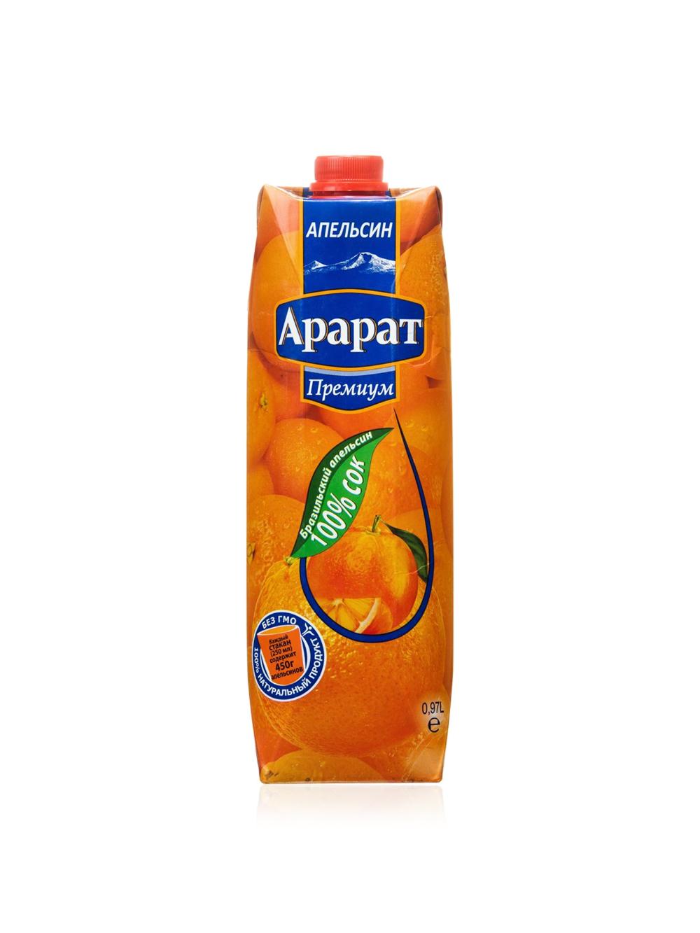 Сок Ararat Premium Апельсиновый 0.97 л (Цена указана за единицу, в блоке 12 шт) Минимальный заказ 1 блок 2