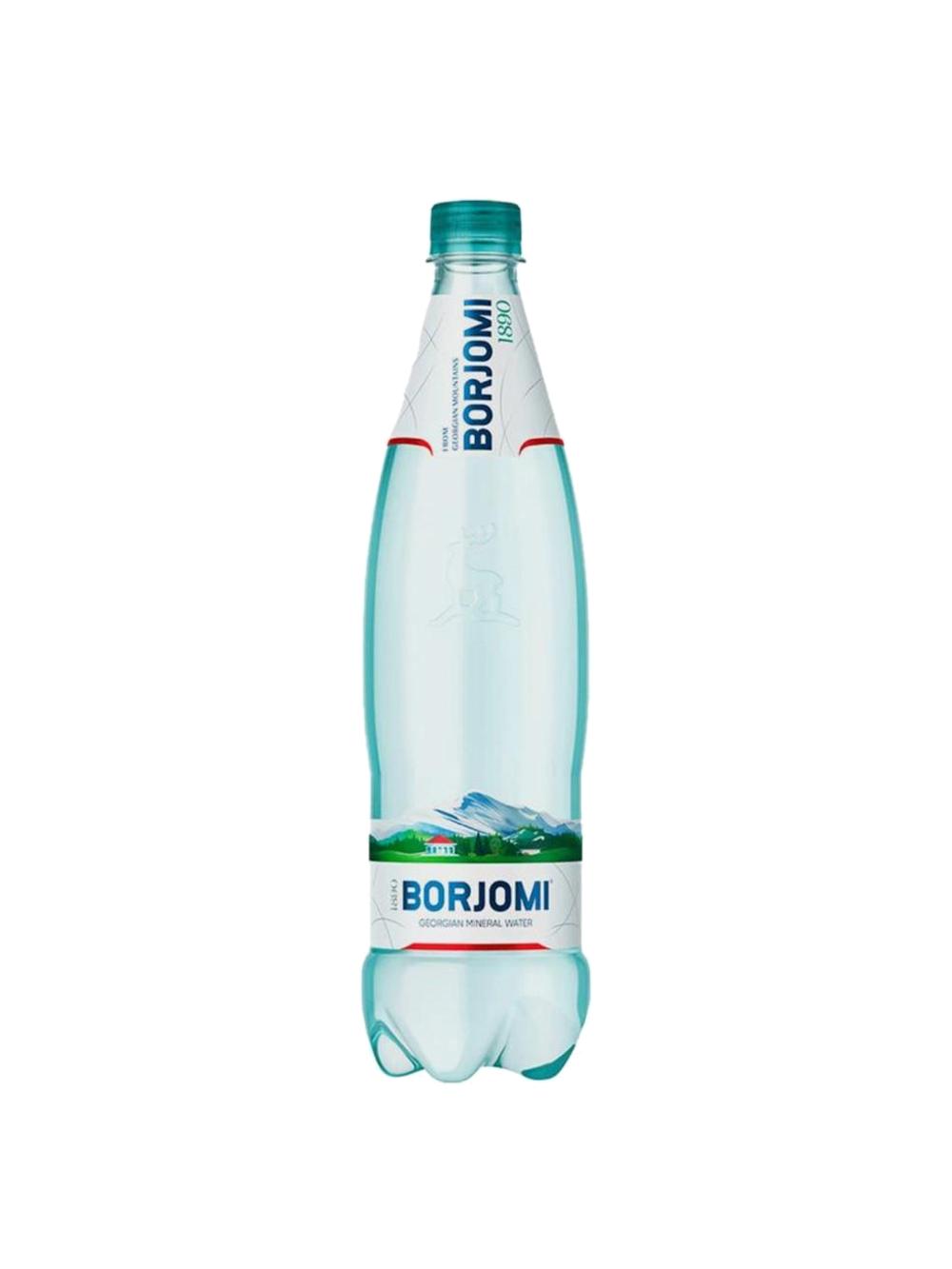 Borjomi gazlangan mineral suv, 1,0 l, PET idishda. Narxi blok uchun ko‘rsatilgan. 1 blokda 6 dona 3