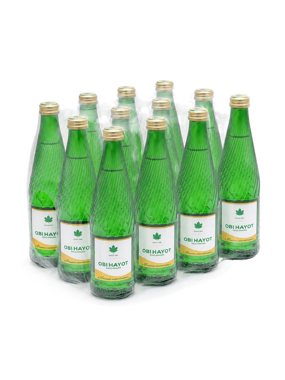 «Obi Hayot» gazlangan mineral suvi 0.5L (Narxi blok uchun ko‘rsatilgan. 1 blokda 12 dona) 1