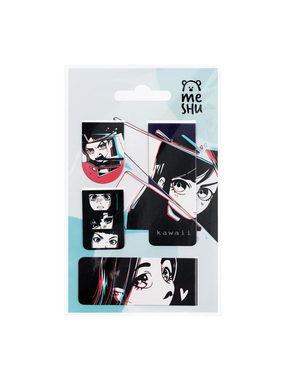 Закладки магнитные для книг, 4шт., "Kawaii" MESHU MS_46737 1