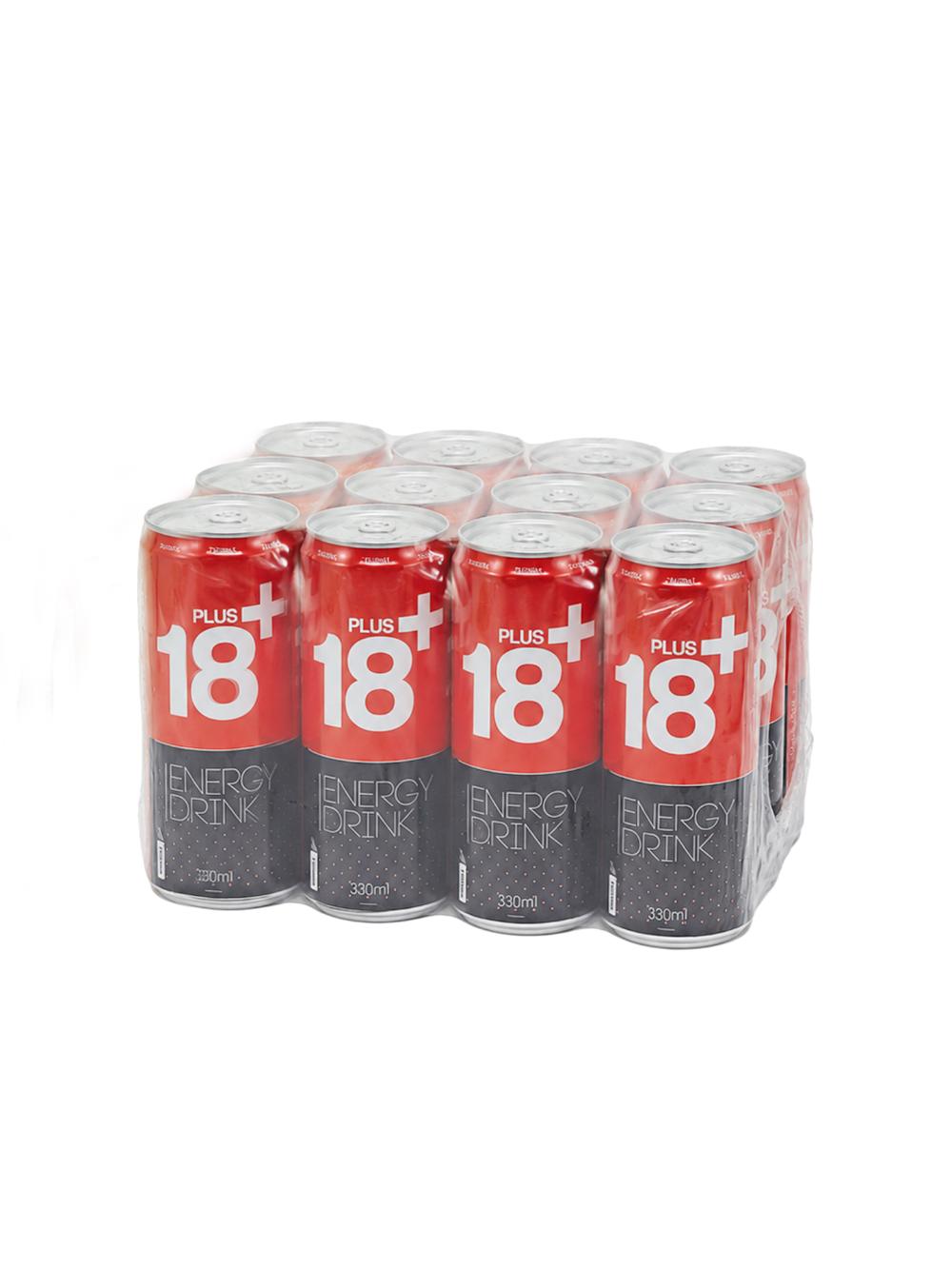Energetik ichimlik Plus 18+, 330 ml, Qadoqda 12 dona,  narxi bir qadoq uchun ko‘rsatilgan 1