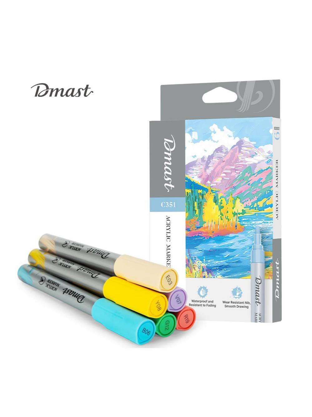 Akril markerlar 6 pastel rangli Deli D-351-EC 1