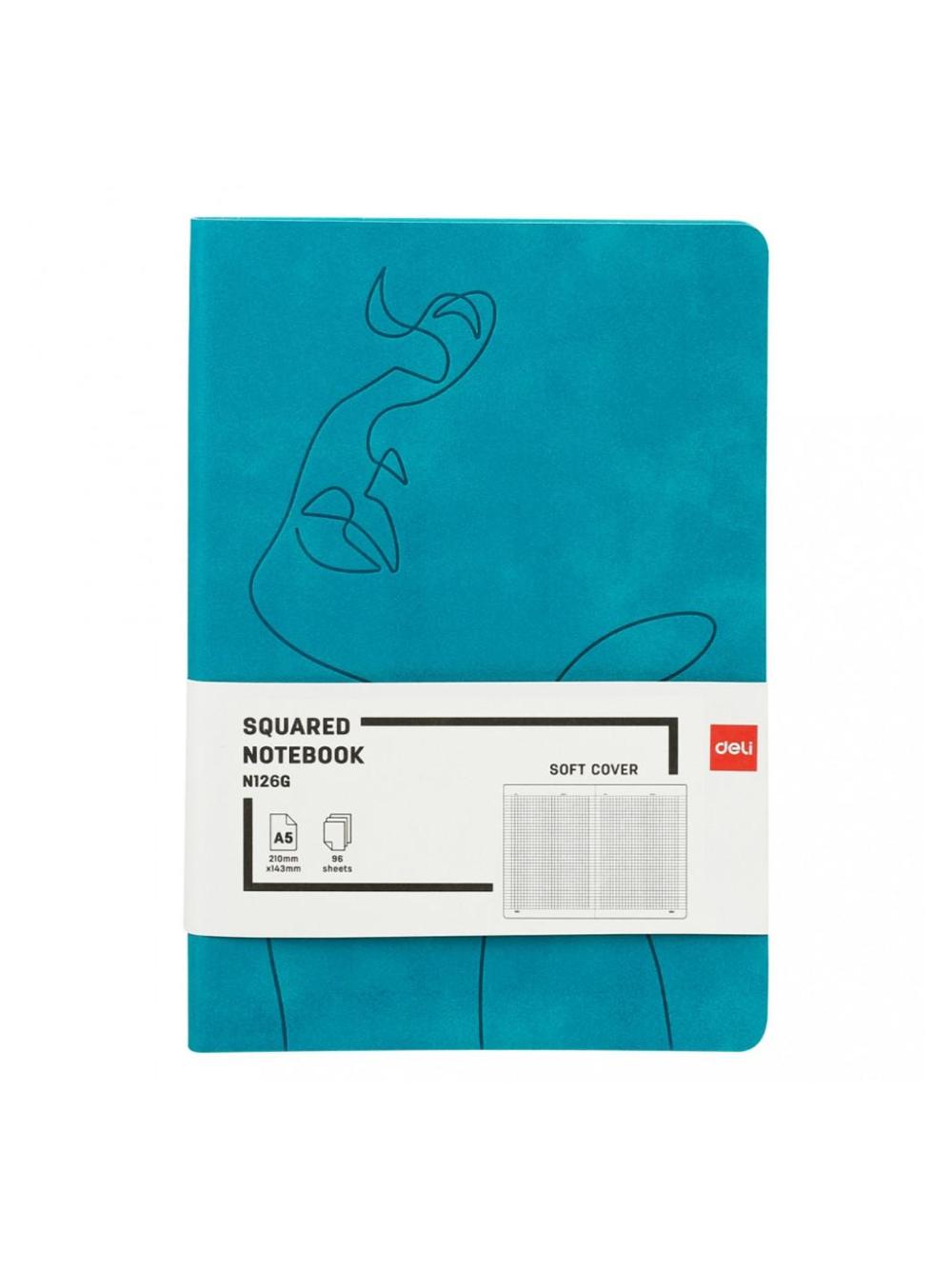 Книжка записная 96л A5 (зл) N126G Deli (клетка) 126G-N-gn 1