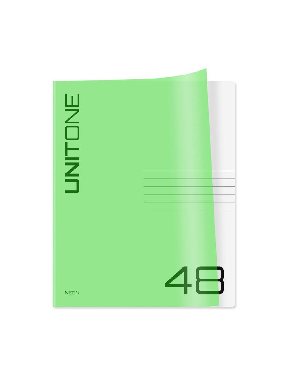 Тетрадь 24л. клетка BG "UniTone. Neon", пластиковая обложка, неон салатовый Т5ск24_12456 1