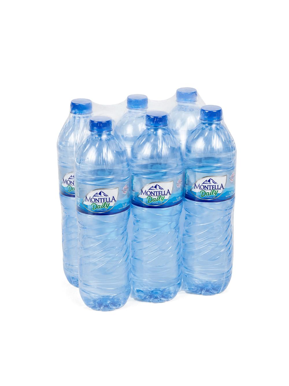 Montella Daily gazlanmagan suvi, 1,5 l, qadoqda 6 dona, narxi bir qadoq uchun ko‘rsatilgan 1