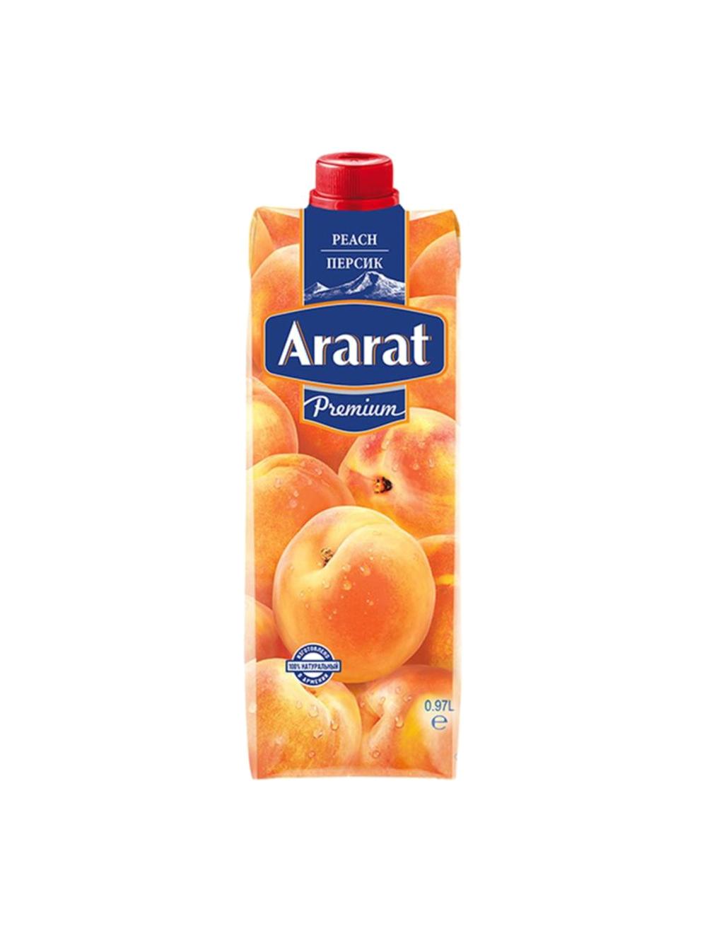 Ararat Premium mag'izi bilan Shaftoli nektari 0.97 l (Narxi 1 dona uchun ko‘rsatilgan. 1 blokda 12 dona) buyurtma nominali 1 blok 2
