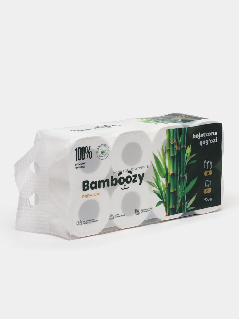 Bamboozy hojatxona qog'ozi, bambukdan, 10 dona qadoqda, eko-mahsulot 1