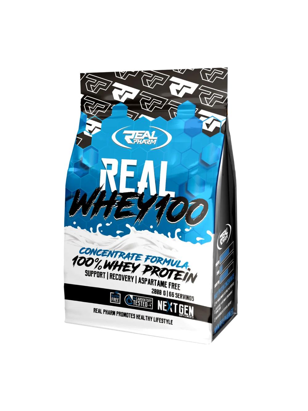 Real Pharm Real Whey 100 – Сывороточный протеин, 700 г 100% BCAA, без аспартама, вкус: шоколад 4330191698 1