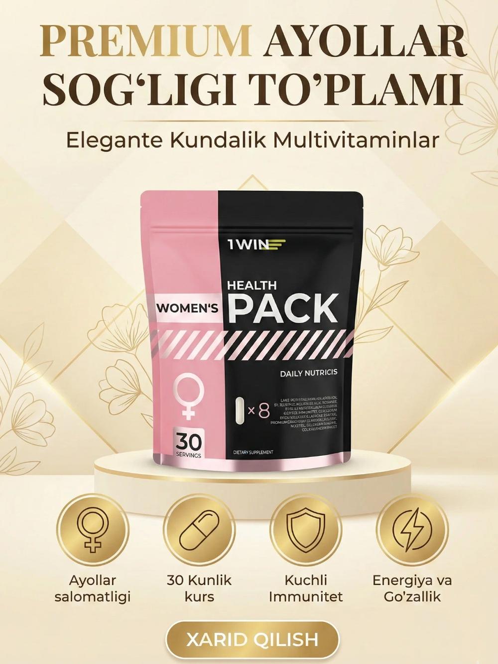 Витаминно-минеральный комплекс "Women’s Pack" 1WIN, для женщин 5136792716 1