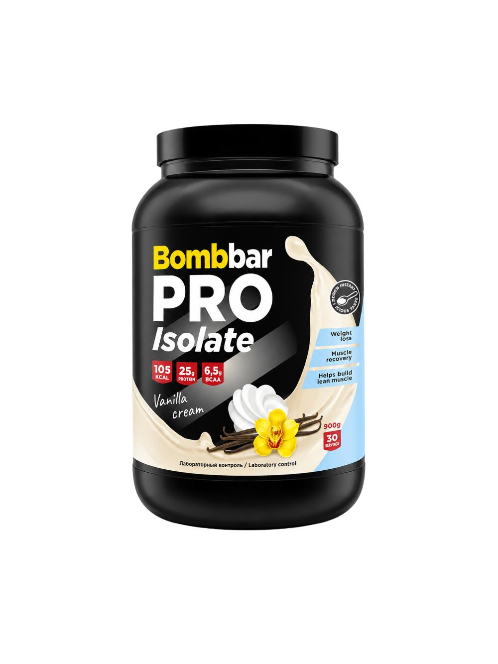 Bombbar протеин изолят, для наращивания мышечной массы и похудения, 900г, ванильный вкус 4391818112 1