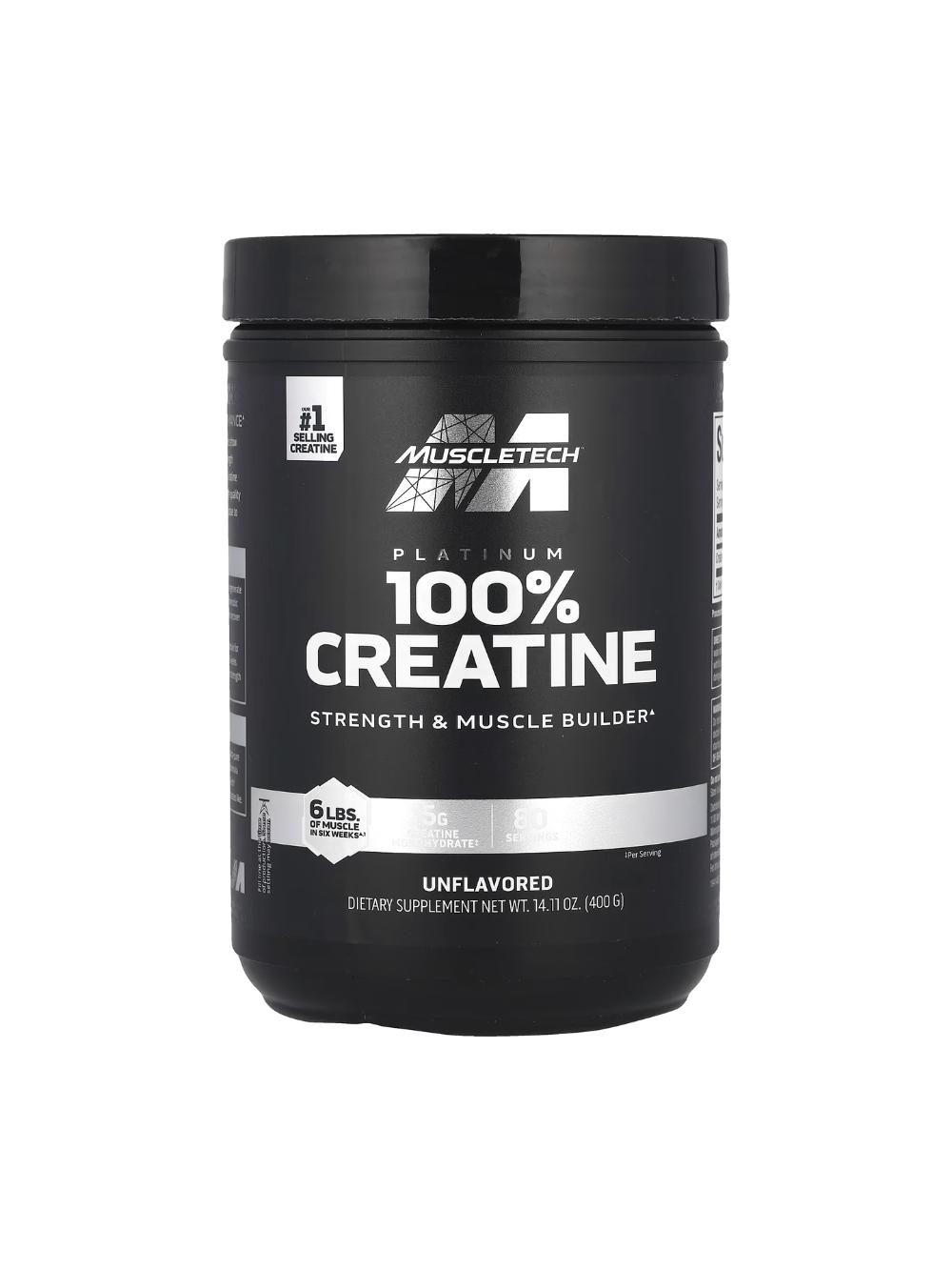MuscleTech Platinum kreatin 100% Creatine, 80 ta porsiya, chidamlilik uchun, 400 gr 1
