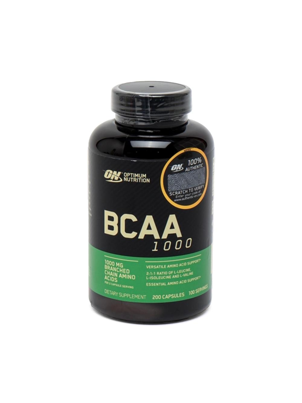 BCAA Optimum Nutrition aminokislotalari, amerikalik, stiker bilan, 200 kapsula 1