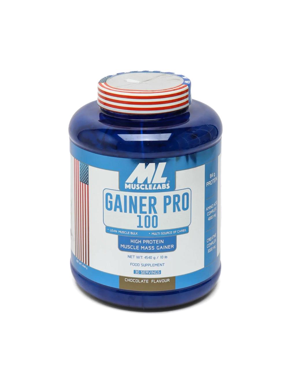 American Mass Gainer Musclelabs Gainer Pro 100, 4,5 kg vazn ortish uchun, qulupnay 1