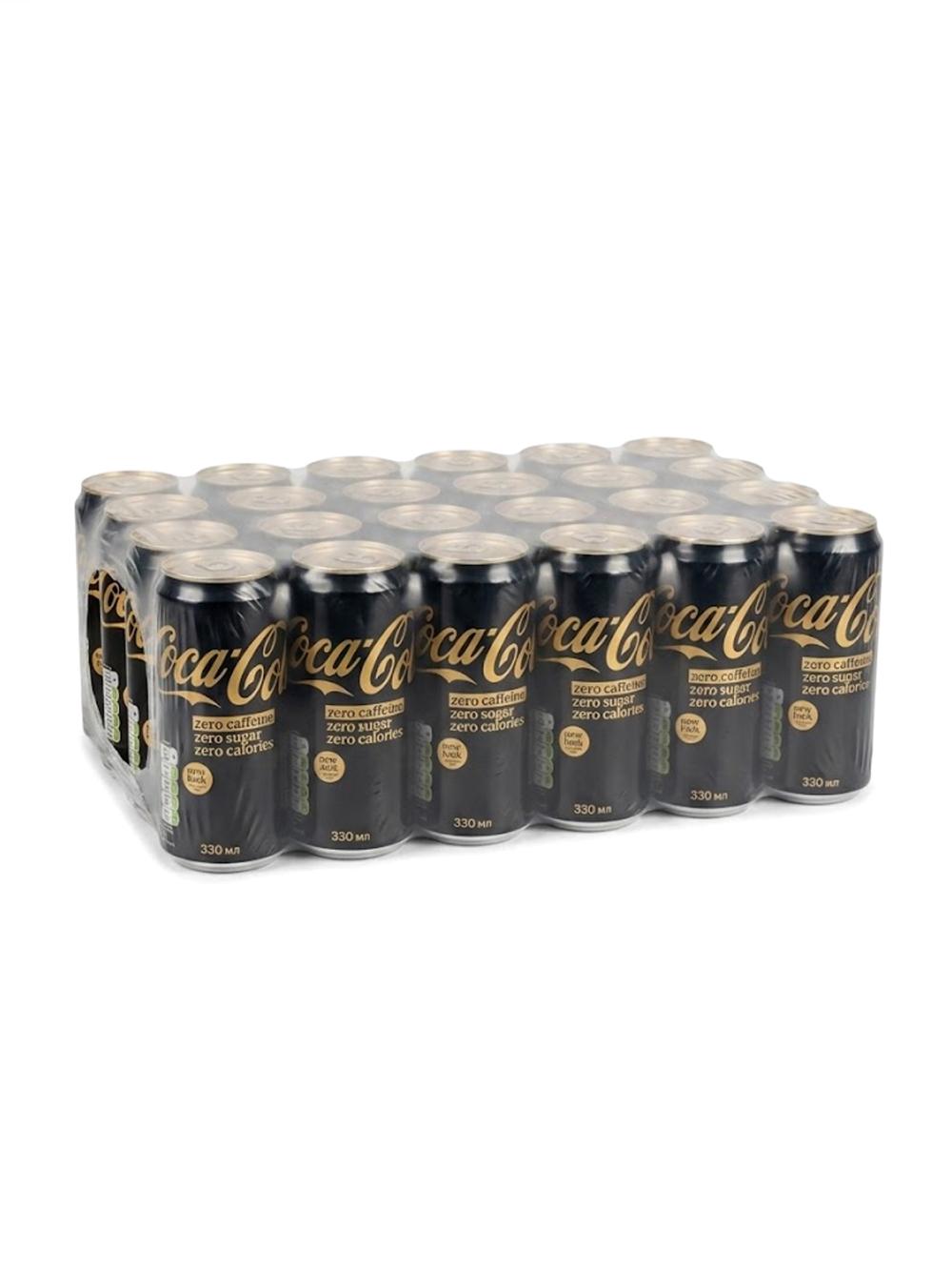 Gazlangan ichimlik Coca Cola Zero Cola shakarsiz, 330 ml, qadoqda 24 dona, narxi bir qadoq uchun ko‘rsatilgan 1