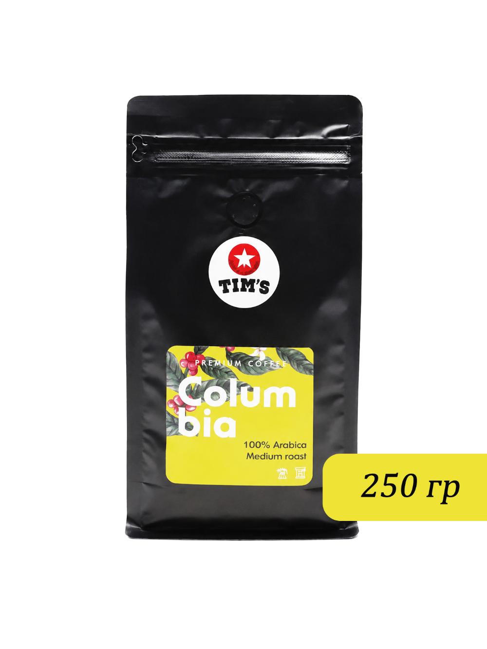 Кофе TIM's Columbia 250 гр зерновой 1