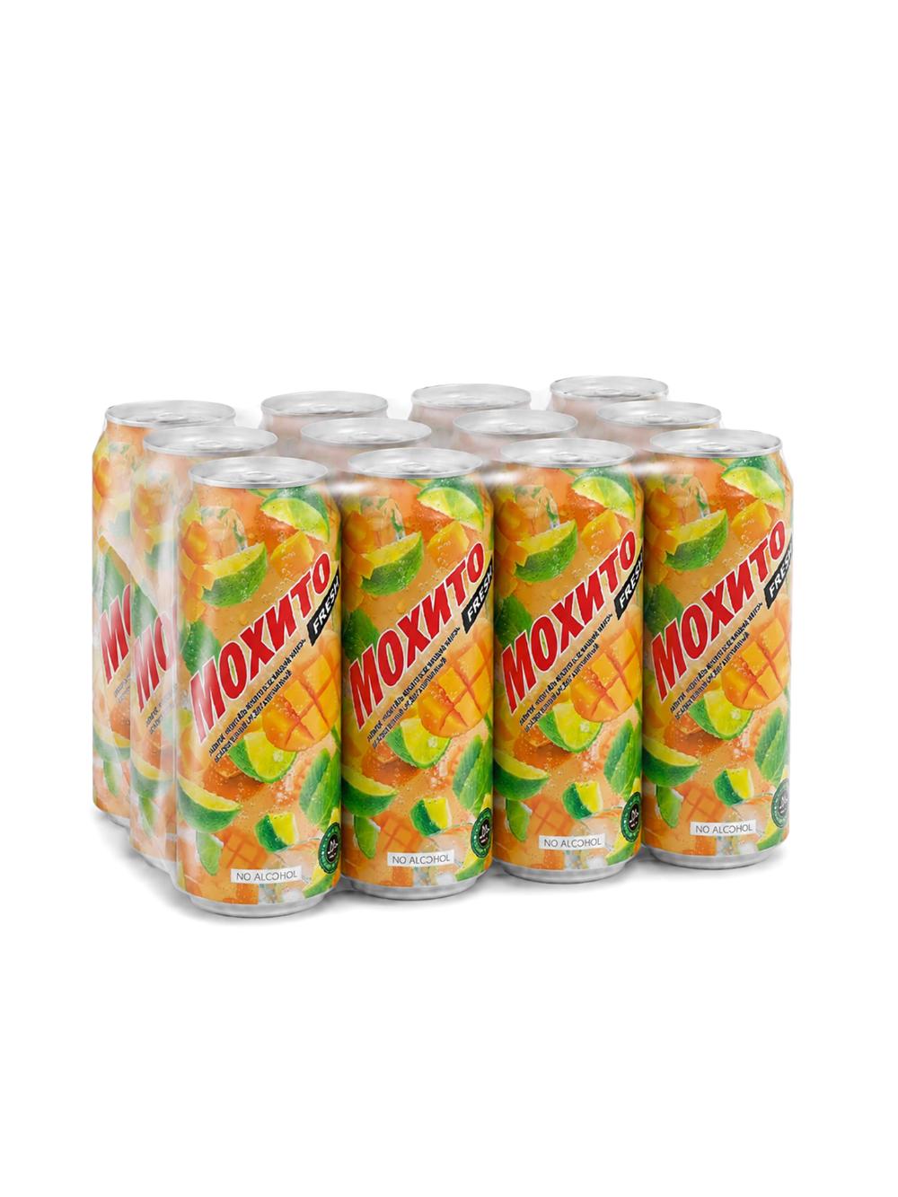 Gazlangan ichimlik Mojito, tetiklashtiruvchi mango, 330 ml, qadoqda 12 dona, narxi bir qadoq uchun ko‘rsatilgan 1