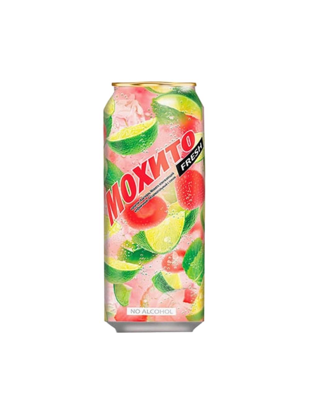 Moxito gazlangan ichimlik, qulupnay ta'mli, 450 ml, qadoqda 24 dona, narxi bir qadoq uchun ko‘rsatilgan 2