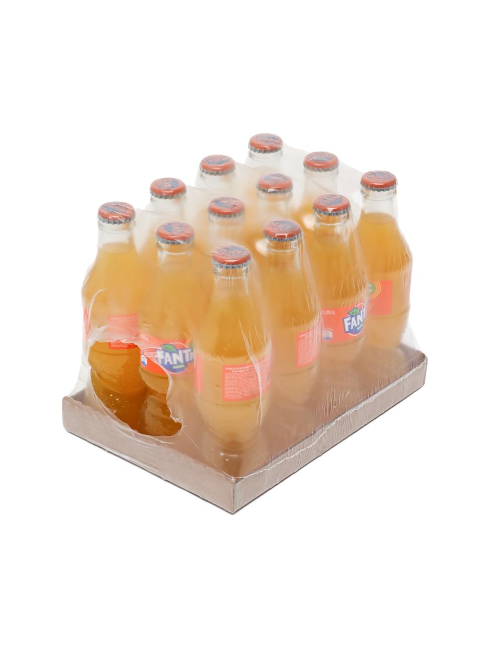 Fanta газированный напиток, стеклянная бутылка 250 мл. В упаковке 12 шт. Цена указана за 1 блок. 1