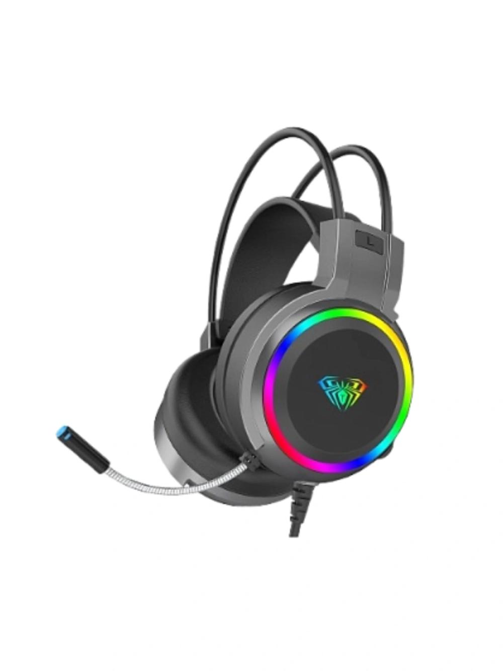 AULA S608 RGB o‘yin naushniklari mikrofon va RGB yoritish bilan 2