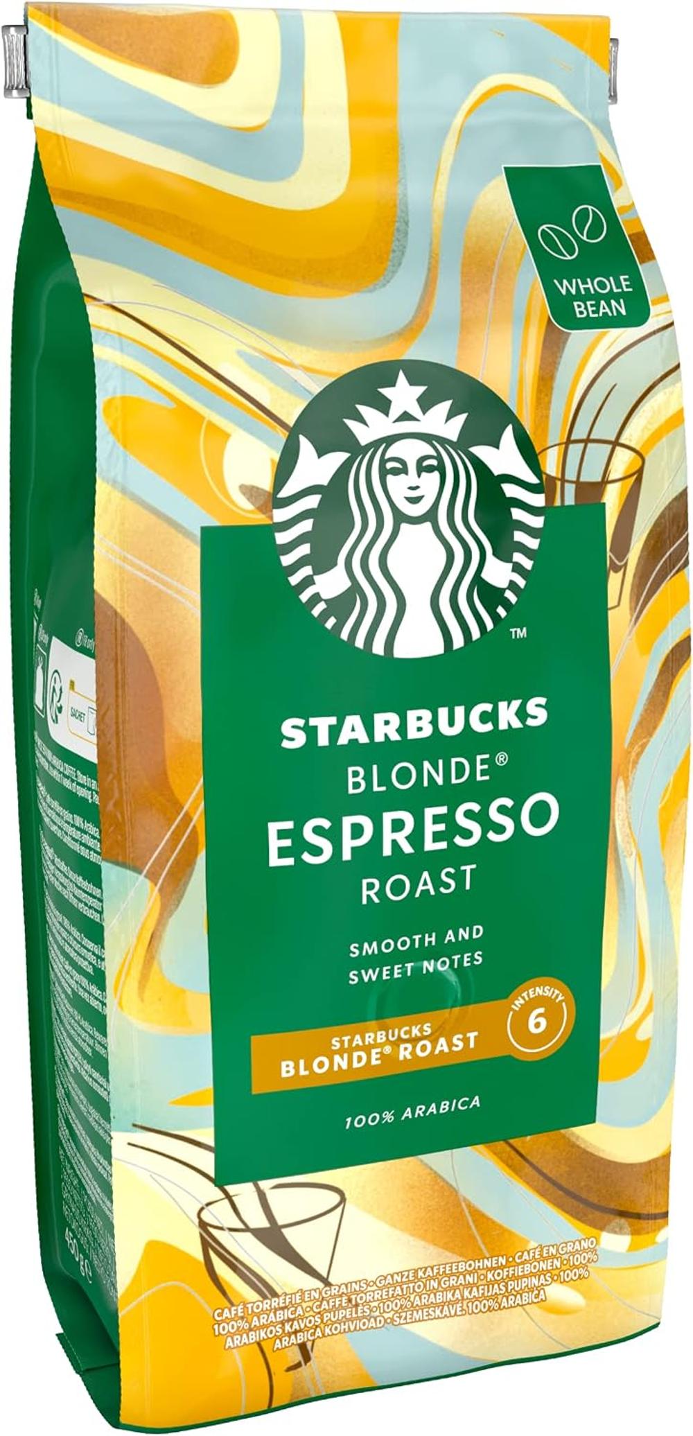 Кофе в зернах Starbucks Blonde Espresso Roast 450 г, 100% Arabica, светлая обжарка средная доставка от 4 дней 5