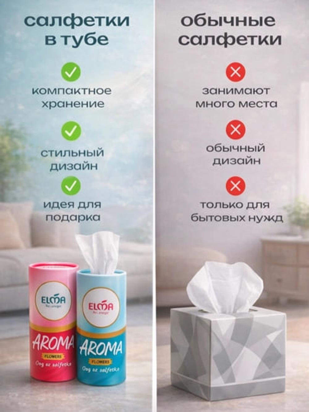 ELMA Decor Qog‘oz salfetkalar tuba ichida, 40 dona, 3 qatlamli 4