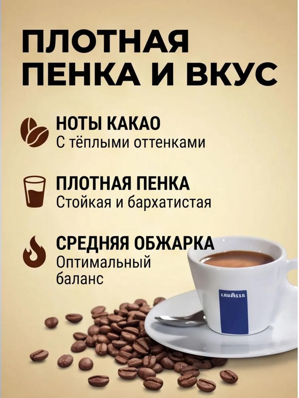 Кофе в зернах Lavazza Qualità Rossa 1 кг, арабика и робуста, средняя обжарка, насыщенный вкус 6