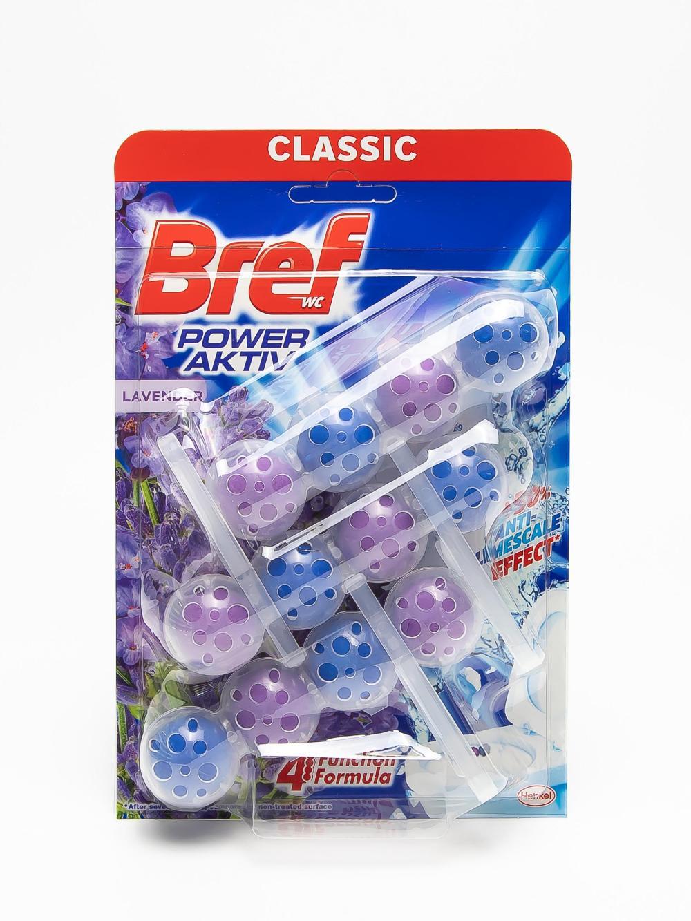 Блок для унитаза Bref Сила Актив, Лаванда, для унитаза, 3*150 г 1