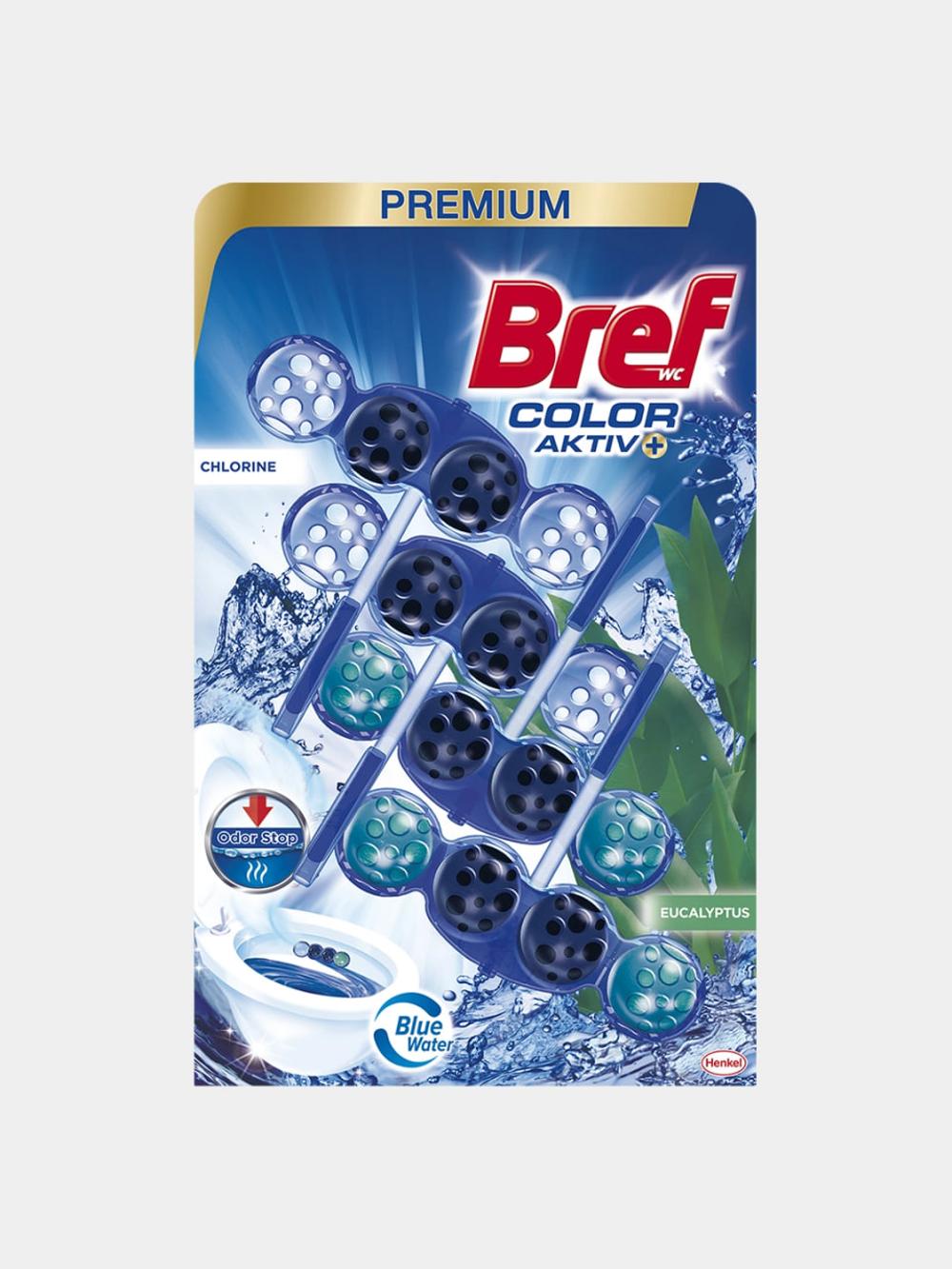Туалетный блок Bref Color Active, Chlorine/Eucalyptus, 4x50 г 1