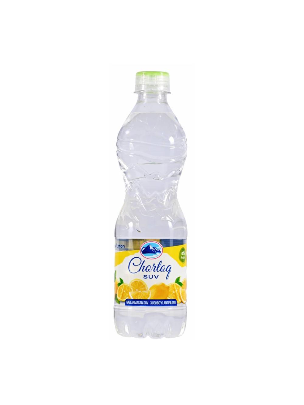 Chortoq limon ta'mli gazsiz artezian suvi PET butilkada 0,5l. 12dona 2
