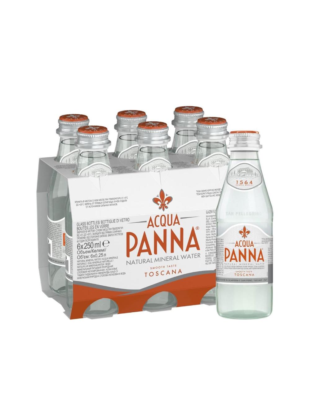 Минеральная вода Acqua Panna негазированная, 250 мл, В упаковке 6 шт, Цена указана за упаковку 1