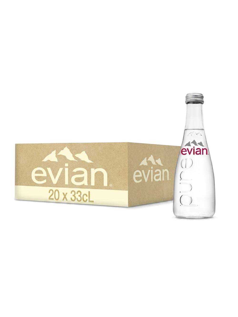 Mineral suv Evian gazlanmagan, 330 ml, qadoqda 24 dona, narxi bir qadoq uchun ko‘rsatilgan 1