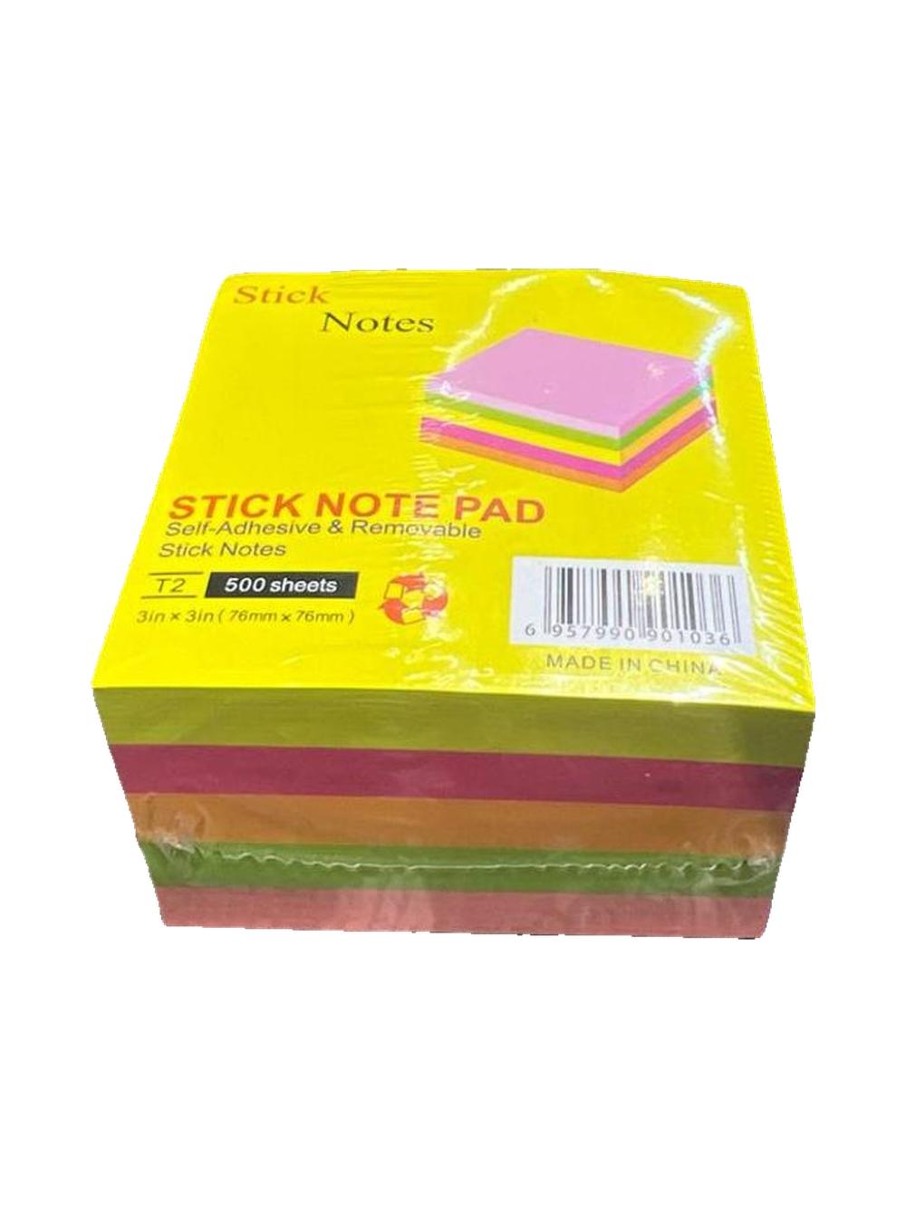 O'z-o'zidan yopishuvchi stikerlar, kub, 5 xil rang, 76 x 76 mm, 500 dona 1