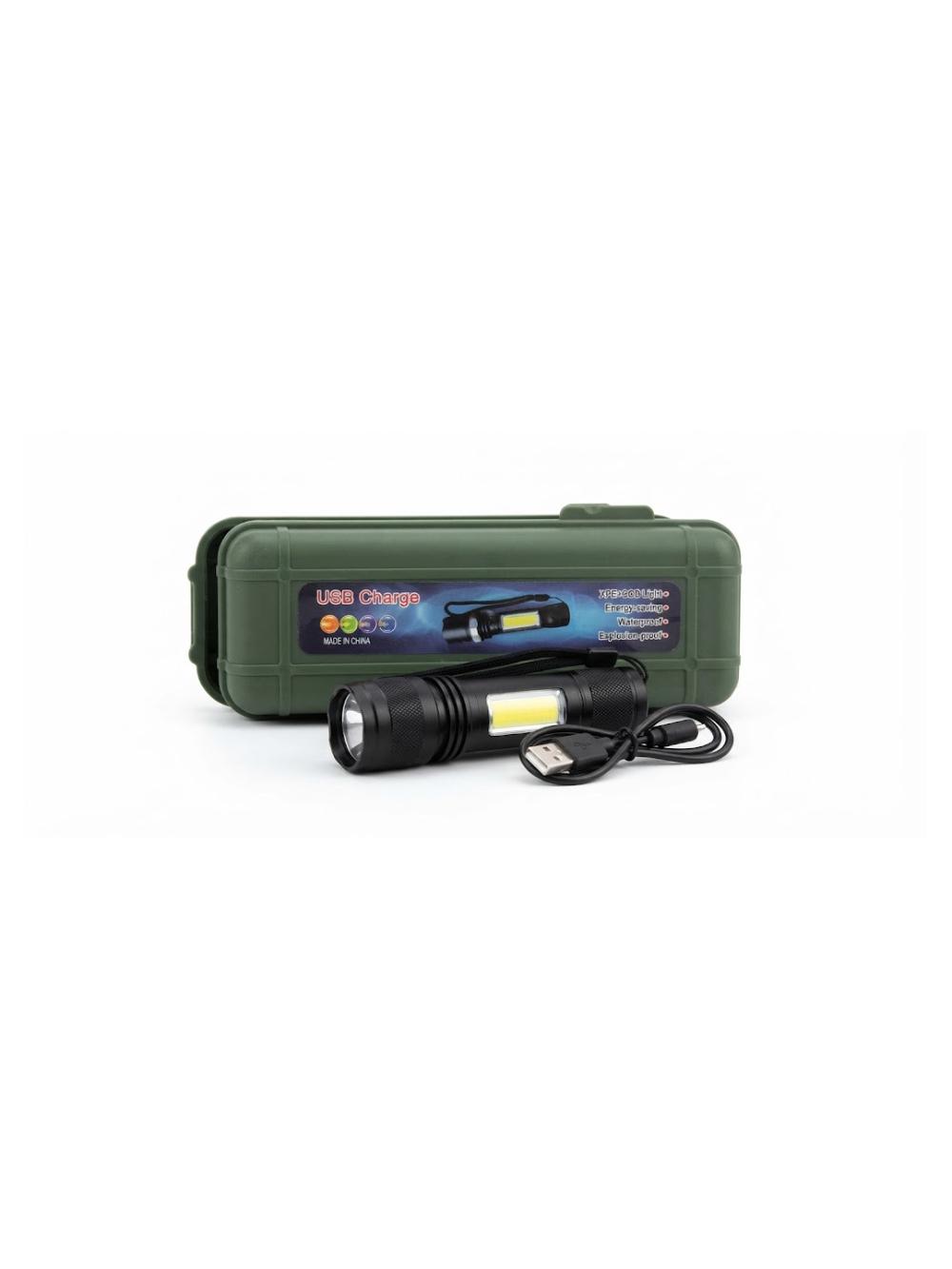 X-Balog taktik LED chirog‘i, himoya qutisida, USB orqali quvvatlanadi, namlikdan himoyalangan 2