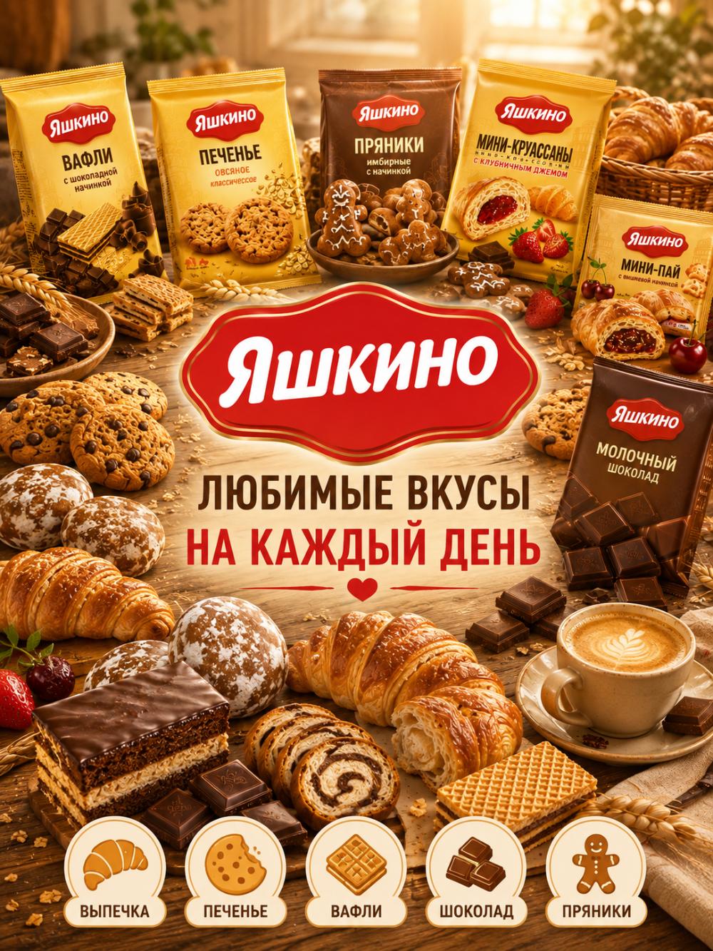 Yashkino, qaynatilgan quyultirilgan sutli golland vaflilari, 165 g, 24dona. 3